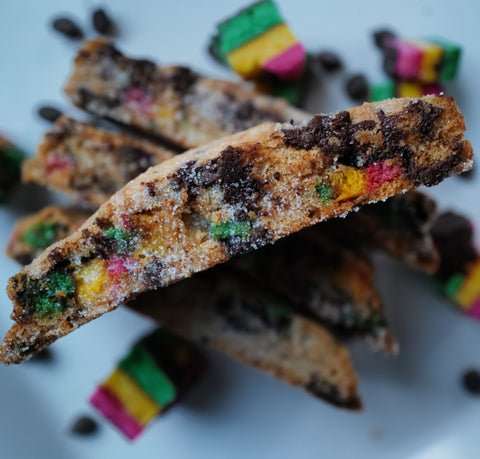 RAINBOW COOKIE MANDEL BREAD